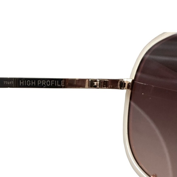 Quay *NEW* High Profile Bone Frame/Brown Fawn Lens Aviator Sunglasses - Picture 5 of 5